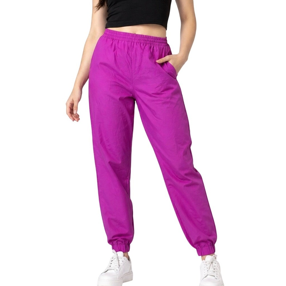 Vintage 80's 90's Santolina Bay‎ Running Pants Fuchsia Nylon Medium